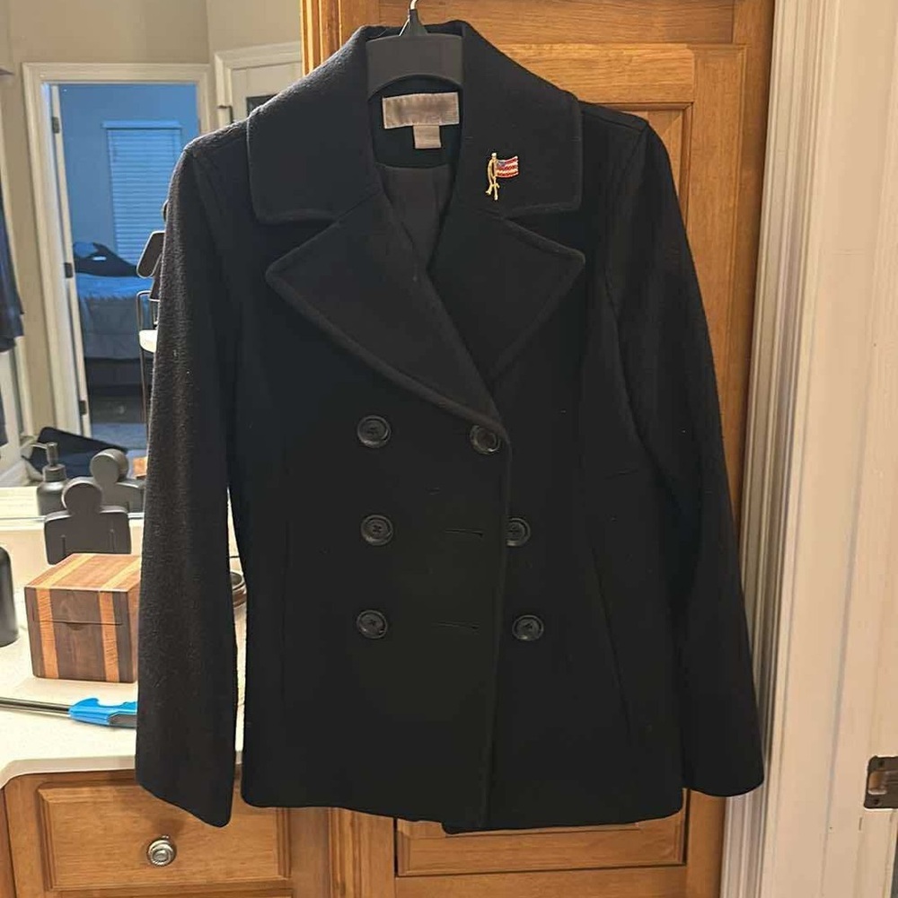 Michael Kors Classic Black Double-Breasted Women's Coat